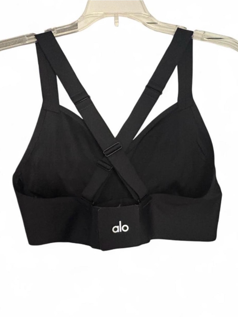 ALO Yoga Black Cross-Strap Sports Bra